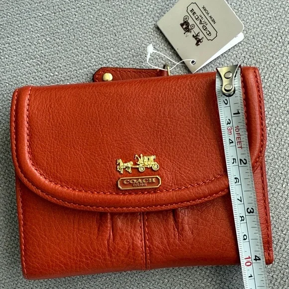 Coach Madison Flap Leather Wallet with Gold Accents - Picture 4 of 7